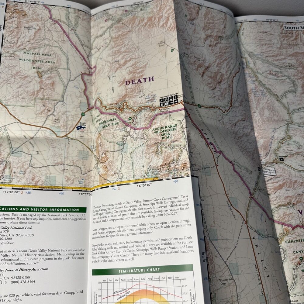Death Valley Map Guide Lot National Geographic Illustrated Map Road & Hike Guide - Picture 13 of 16